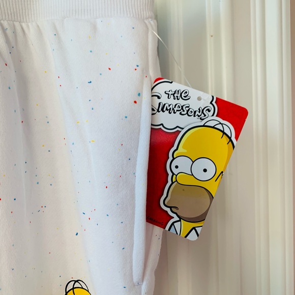 NEW SIMPSONS SWEATPANTS IN CONFETTI SPECKLED BACKGROUND SIZE XL - Picture 10 of 11